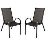 Artikelbild 1 für Garden Pleasure Gartenstuhl mit Armlehnen RIONA schwarz, Metall, 2 St., Artikelnummer 796328