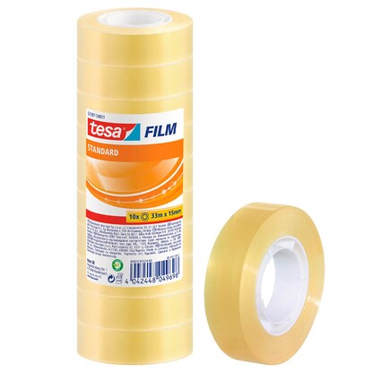 Artikelbild für tesa STANDARD Klebefilm transparent 15,0 mm x 33,0 m 10 Rollen, Artikelnummer 455386