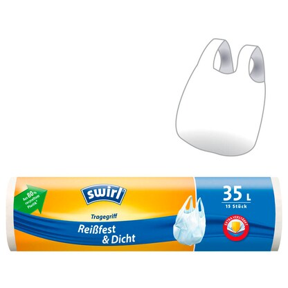 Artikelbild für swirl® Müllbeutel Reißfest & Dicht 1928 35,0 l weiß, 15 St., Artikelnummer 556633