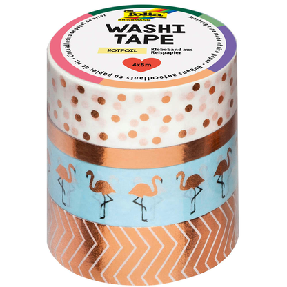 Artikelbild 6 für folia Washi Tape HOTFOIL Deko-Klebeband matt 15,0 mm x 5,0 m 4 Rollen, Artikelnummer 557160