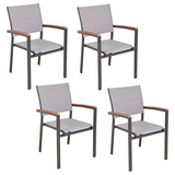 Artikelbild 1 für Garden Pleasure Gartenstuhl mit Armlehnen SILEA grau, Metall, 4 St., Artikelnummer 796069