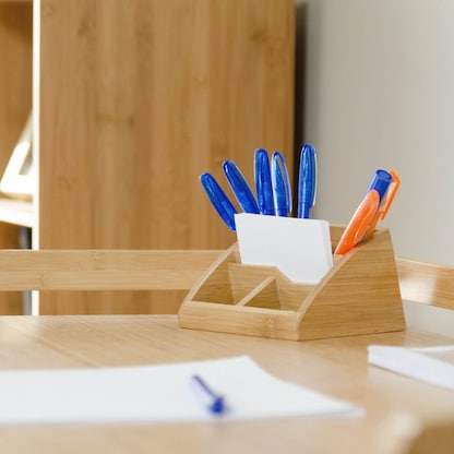 Artikelbild 3 für relaxdays Schreibtisch-Organizer braun Bambus 5 Fächer 12,7 x 15,5 x 8,7 cm, Artikelnummer 516577