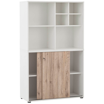 Artikelbild für MÖBELPARTNER Regalschrank 400, 701771 weiß, wildeiche 100,1 x 41,0 x 167,2 cm, 1 St., Artikelnummer 774053