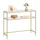 Artikelbild 1 für VASAGLE Konsolentisch rechteckig Glas gold 100,0 x 35,0 x 80,0 cm, 1 St., Artikelnummer 289458