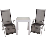 Artikelbild 1 für Garden Pleasure Sitzgruppe ARIOLA/LOLA schwarz, silber Kunststoff, Metall, Artikelnummer 796403