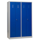 Artikelbild 1 für Gürkan Spind lichtgrau, enzianblau 104992, 2 Schließfächer 117,0 x 50,0 x 180,0 cm, Artikelnummer 560370