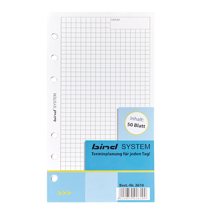 Artikelbild 3 für bind Ringbuch-Ergänzungsblätter kariert A6, 50 Blatt, Artikelnummer 794305