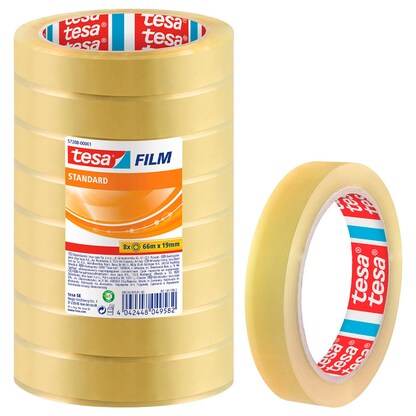 Artikelbild für tesa STANDARD Klebefilm transparent 19,0 mm x 66,0 m 8 Rollen, Artikelnummer 455436