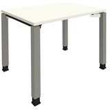 Artikelbild 1 für fm Sidney höhenverstellbarer Schreibtisch weiß rechteckig, 4-Fuß-Gestell Quadratrohr silber 100,0 x 80,0 cm, Artikelnummer 353132