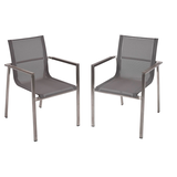 Artikelbild 1 für Garden Pleasure Gartenstühle mit Armlehnen SIENNA grau, 2 St., Artikelnummer 380133