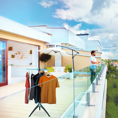 Artikelbild 8 für relaxdays Wäscheständer silber, schwarz, türkis, 1 St., Artikelnummer 644064