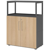 Artikelbild 1 für HAMMERBACHER Regalschrank FlexWall, VFW38T2RG/G/E/BS grafit, eiche 80,0 x 40,0 x 109,8 cm, 1 St., Artikelnummer 950012