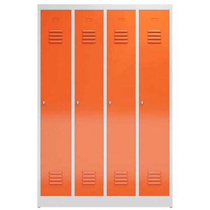 Artikelbild 2 für ClassiX Spind feuerrot, lichtgrau X-510144, 4 Schließfächer 118,0 x 50,0 x 180,0 cm, Artikelnummer 187509