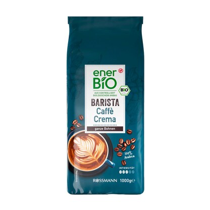Artikelbild für enerBiO Caffè Crema Bio-Kaffeebohnen, Arabicabohnen kräftig, 1000 g, Artikelnummer 640017