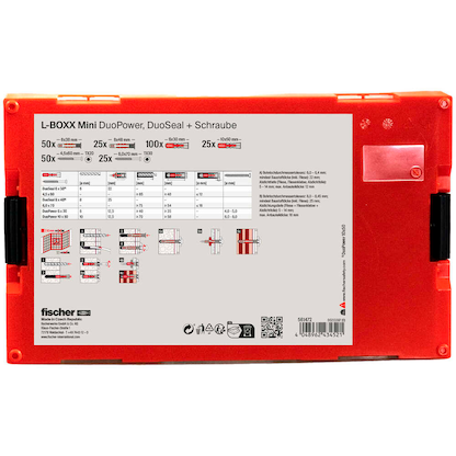 Artikelbild 7 für fischer L-Boxx mini DuoPower und DuoSeal 561472 Dübel- und Schrauben-Sortiment, 275-teilig, Artikelnummer 480597