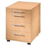 Artikelbild 1 für HAMMERBACHER Orbis Rollcontainer buche 4 Auszüge 42,8 x 58,0 x 59,0 cm, Artikelnummer 763292