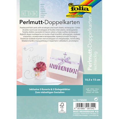 Artikelbild für folia Faltkarten mit Briefumschlägen pastell 179500 weiß DIN A6, 10 St., Artikelnummer 479323