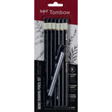 Artikelbild 1 für Tombow Mono Bleistift-Set B, HB, 2H, 2B, 4B, 6B schwarz/weiß mit Radierer, 1 Set, Artikelnummer 362479