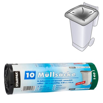 Artikelbild für STARPAK Müllbeutel CleanUP 140,0 l schwarz 40,0 µm, 10 St., Artikelnummer 409868