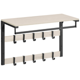 Artikelbild 1 für VASAGLE Wandgarderobe weiß Holz 10 Haken 65,0 x 42,0 cm, Artikelnummer 760748