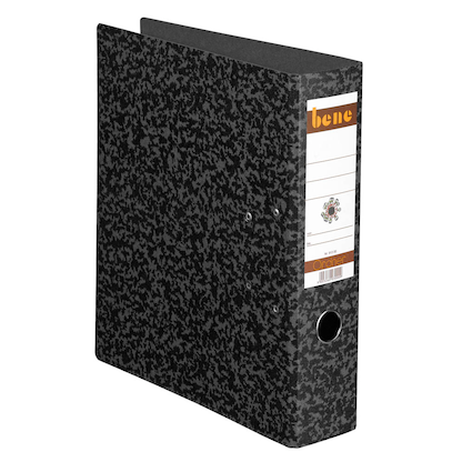 Artikelbild 2 für bene Hartpappe Ordner schwarz marmoriert Karton 8,0 cm DIN A4, 1 St., Artikelnummer 415174
