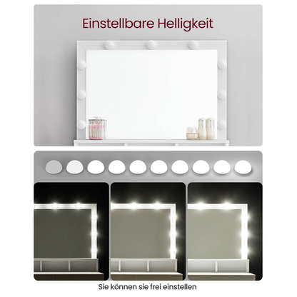 Artikelbild 10 für VASAGLE Schminktisch rechteckig Melamin, Spanplatte weiß 80,0 x 40,0 x 140,0 cm, 1 St., Artikelnummer 438558