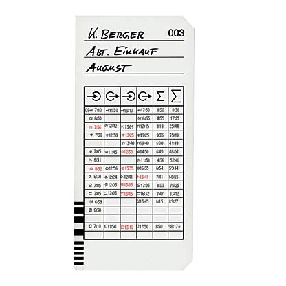 Artikelbild für BÜRK MOBATIME Stempelkarten Typ 2 - 5, 200 St., Artikelnummer 695577