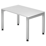 Artikelbild 1 für HAMMERBACHER JS12 höhenverstellbarer Schreibtisch weiß rechteckig, 4-Fuß-Gestell silber 120,0 x 80,0 cm, Artikelnummer 866645