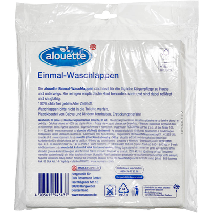 Artikelbild 3 für alouette Einmalwaschlappen Waschlappen 1-lagig weiß, 30 St., Artikelnummer 212763