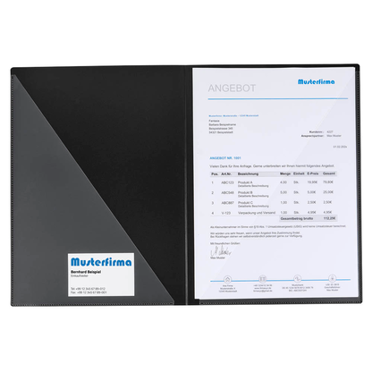 Artikelbild 5 für VELOFLEX Angebotsmappe Diamond Business DIN A4 schwarz, 1 St., Artikelnummer 788745