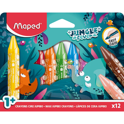 Artikelbild für maped JUNGLE fever Jumbo Wachsmalstifte farbsortiert, 12 St., Artikelnummer 260389