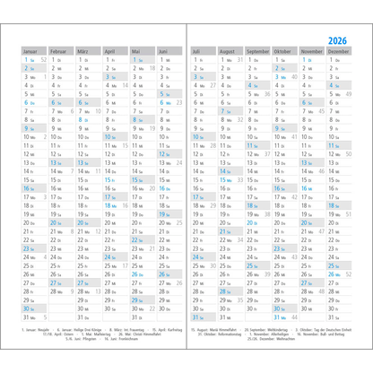 Artikelbild 4 für geiger notes Taschenkalender Monatsplaner Mars Juni 2025 bis Juni 2027 schwarz, 3 St., Artikelnummer 550709
