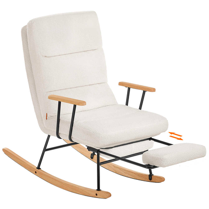 Artikelbild für SONGMICS Schaukelstuhl creme schwarz, natur Metall 58,0 x 97,0/151,0 x 100,0 cm, 1 St., Artikelnummer 760767