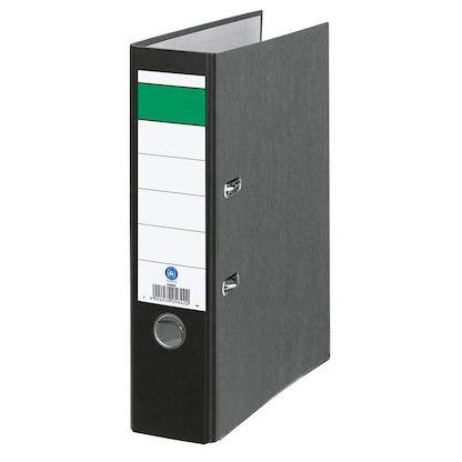 Artikelbild für Grüner Balken Ordner schwarz marmoriert Karton 8,0 cm DIN A4, 1 St., Artikelnummer 111583