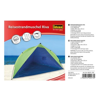 Artikelbild 6 für Idena Strandmuschel Riva, schwarz Kunstfaser, Kunststoff, Artikelnummer 745131