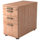 Artikelbild 1 für HAMMERBACHER SC40 Standcontainer nussbaum 4 Auszüge Kunststoff-Relinggriff silber 42,8 x 80,0 x 72,0 - 76,0 cm, Artikelnummer 860344