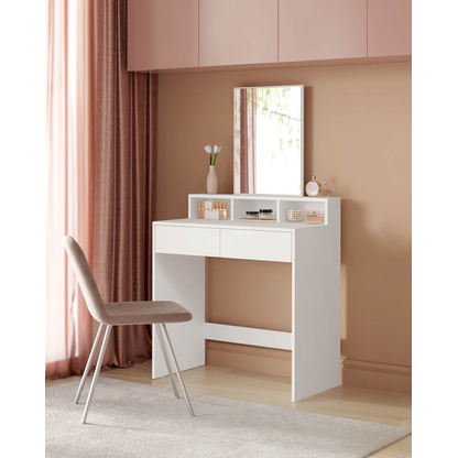 Artikelbild 4 für VASAGLE Schminktisch rechteckig Melamin, Spanplatte weiß 40,0 x 40,0 x 140,0 cm, 1 St., Artikelnummer 439186