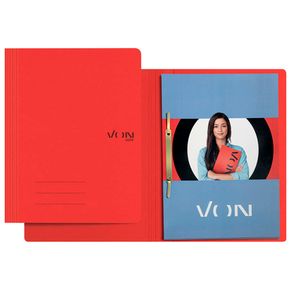 Artikelbild 3 für VON LEITZ Schnellhefter Karton rot DIN A4, 1 St., Artikelnummer 635963