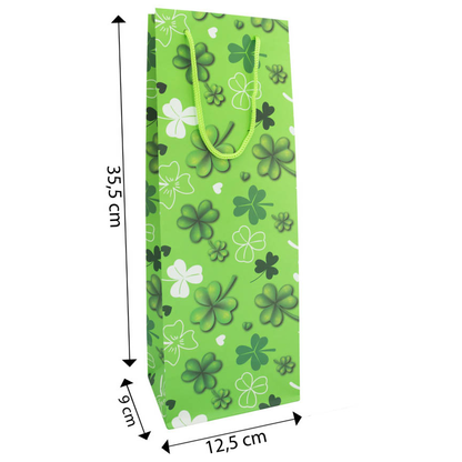 Artikelbild 3 für Idena Geschenktüte für Flaschen Glücksklee grün 12,5 x 35,5 cm, 1 St., Artikelnummer 677177