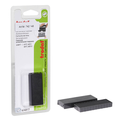 Artikelbild für trodat Ersatzstempelkissen 6/4817 schwarz 5,6 x 1,9 cm, 2 St., Artikelnummer 742148