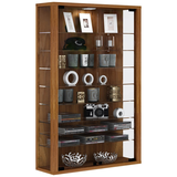 Artikelbild 1 für VCM my home Vitrosa Mini Vitrine nussbaum 8 Fachböden mit Beleuchtung, Artikelnummer 780820