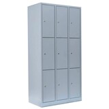 Artikelbild 1 für LÜLLMANN Schließfachschrank lichtgrau 520330, 9 Schließfächer 88,5 x 50,0 x 180,0 cm, Artikelnummer 185829