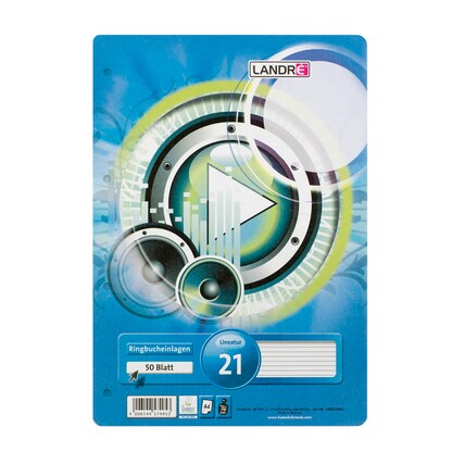 Artikelbild für LANDRÉ® Ringbucheinlage A4 liniert, 50 Blätter, Artikelnummer 298749