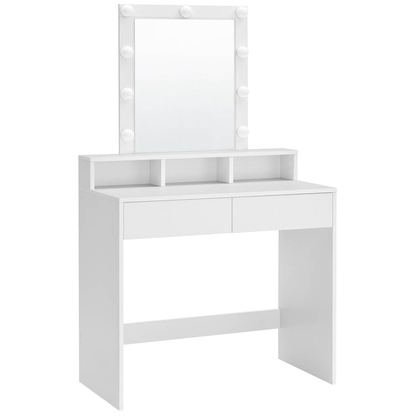 Artikelbild für VASAGLE Schminktisch rechteckig Melamin, Spanplatte weiß 80,0 x 40,0 x 145,0 cm, 1 St., Artikelnummer 439057