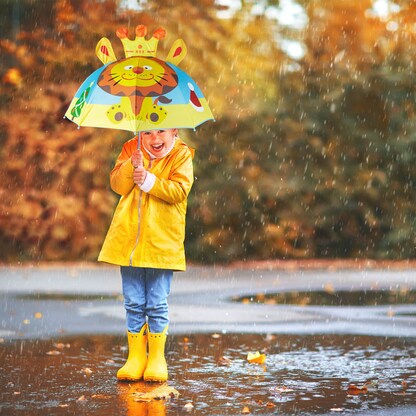 Artikelbild 2 für relaxdays Kinder-Regenschirm Löwe blau, 1 St., Artikelnummer 446134