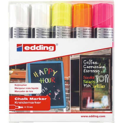 Artikelbild für edding 4090 Kreidemarker farbsortiert 4,0 - 15,0 mm, 1 Set, Artikelnummer 495277
