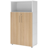 Artikelbild 1 für HAMMERBACHER Regalschrank FlexWall, VFW48T3KG/W/E/BS weiß, eiche 80,0 x 40,0 x 145,0 cm, 1 St., Artikelnummer 950194