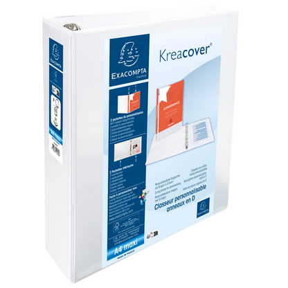 Artikelbild 2 für Exacompta Kreacover Ringbuch 4-Ringe weiß 9,0 cm DIN A4, 1 St., Artikelnummer 681237
