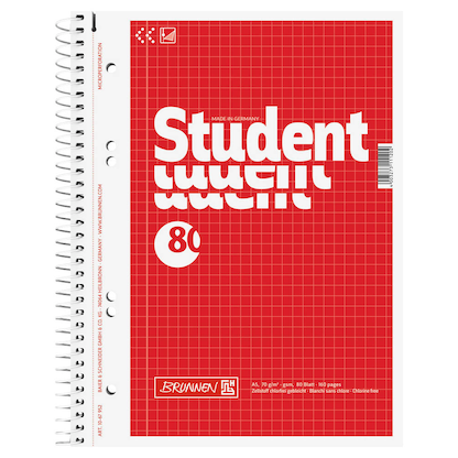 Artikelbild 2 für BRUNNEN Collegeblöcke Student Kleinformat kariert DIN A5 Innenrand, 5 Blöcke, Artikelnummer 489666
