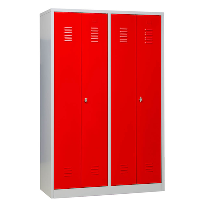 Artikelbild für Gürkan Spind lichtgrau, feuerrot 104998, 2 Schließfächer 117,0 x 50,0 x 180,0 cm, Artikelnummer 560420